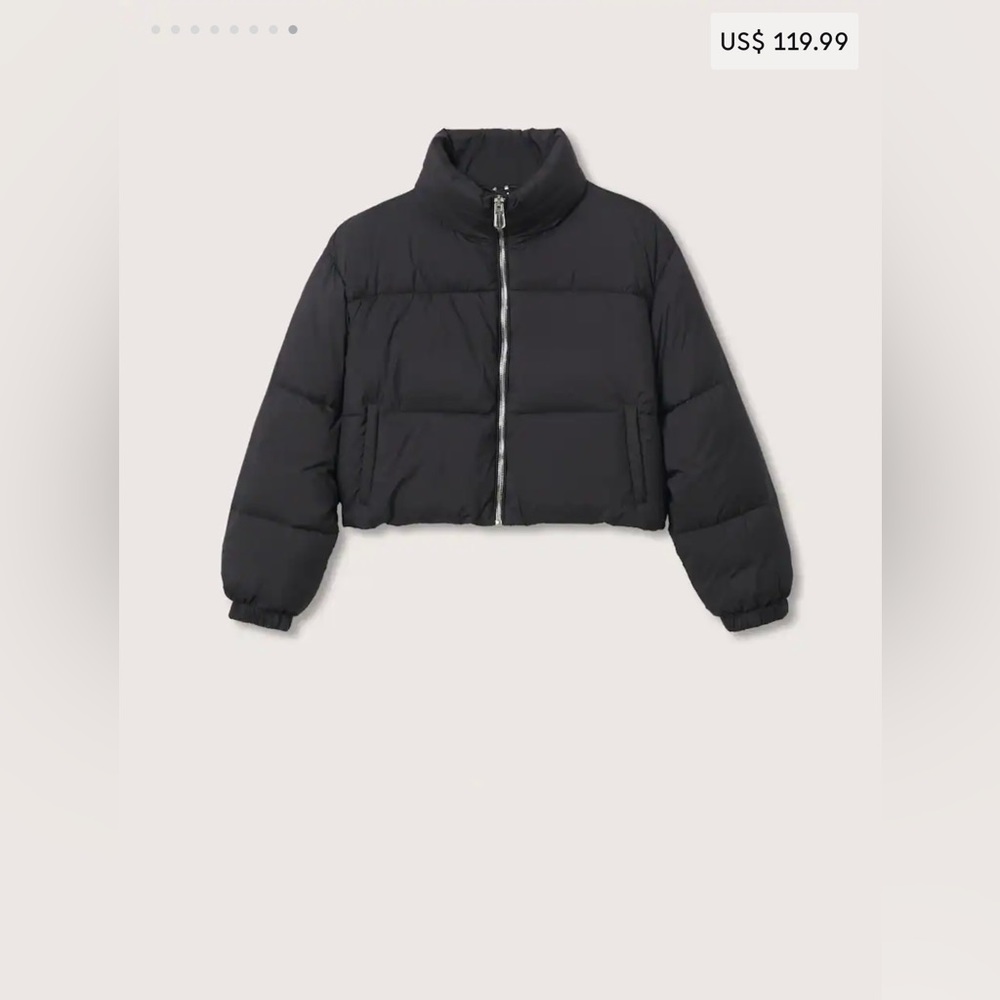 NWT Mango cropped padded anorak puffer jacket with buckle strap